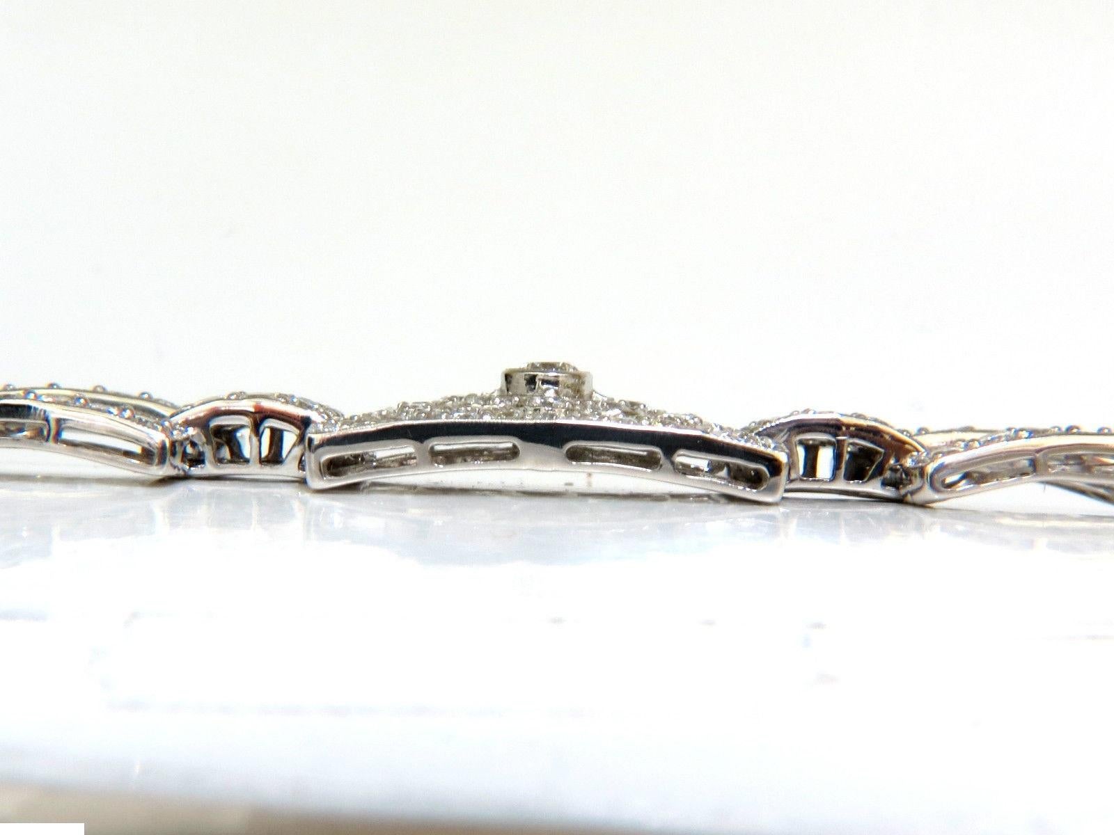 Women's or Men's 18 Karat 20.00 Carat Diamonds Art Deco Style Classic Link Cuff Bracelet Cluster For Sale