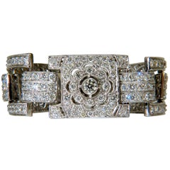 18 quilates 20,00 quilates Diamantes Estilo Art Decó Clásico Pulsera Eslabón Cluster