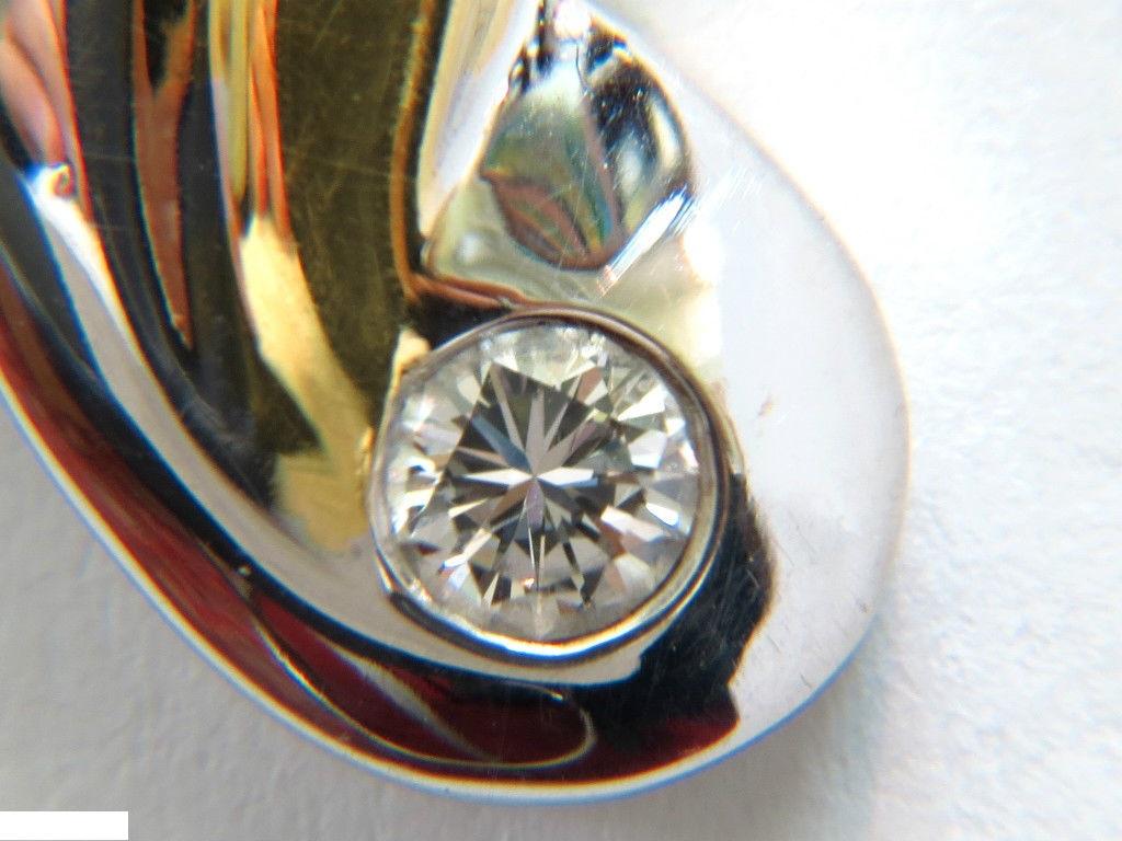 Women's or Men's 18 Karat .25 Carat Classic Swirl Diamond Pendant and Necklace F / VS For Sale