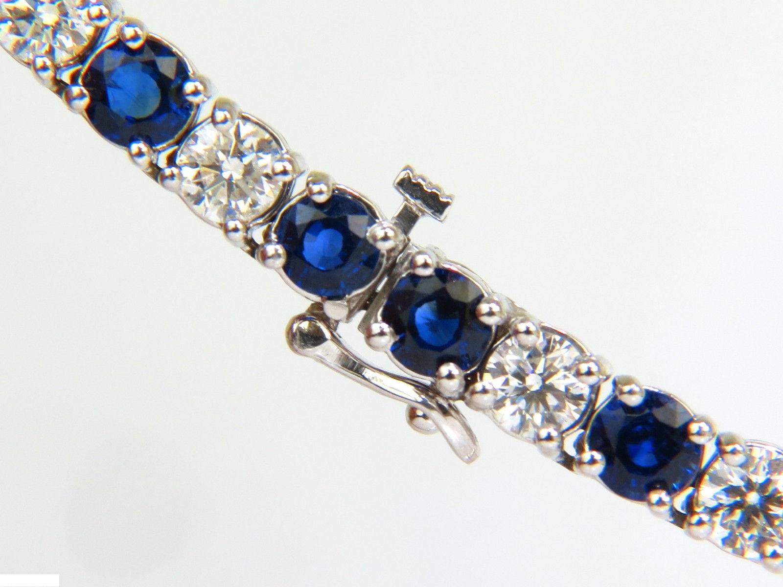 18 Karat 33.68 Carat Natural Top Gem Sapphire Diamond Necklace Best Eternity For Sale 2