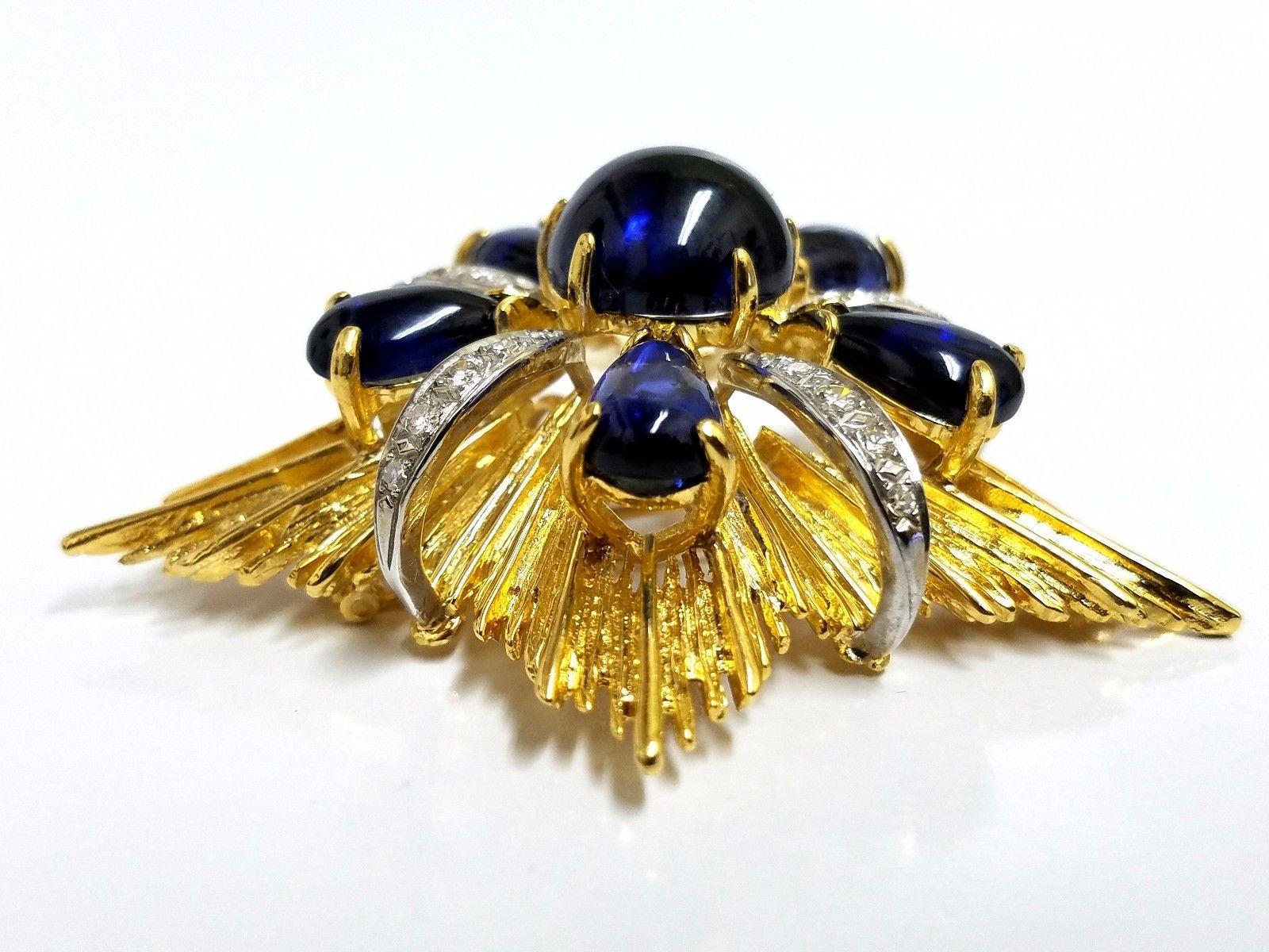 18 Karat 40 Carat Royal Medallion Brooch Pin Pendant Pearl Enhancer Ascot Knot For Sale 1