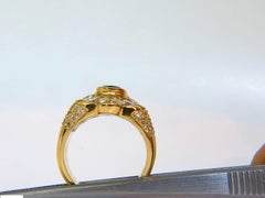18 Karat 4.00 Carat Natural Emerald Diamond Ring Custom Detail and A+ Cocktail*