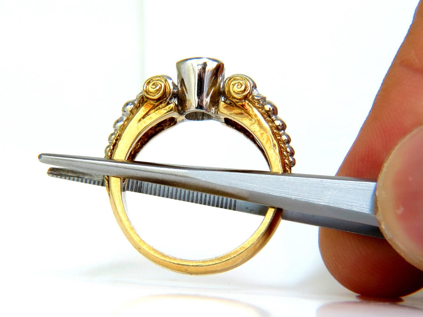 Women's or Men's 18 Karat .73 Carat Round Brilliant Diamond Ring and Venetian Prime Deco H/VS For Sale
