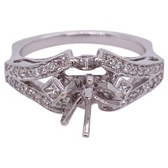 18 Karat 750 White Gold Engagement Ring Setting