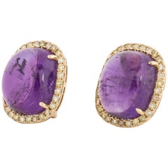 18 Karat Amethyst Diamond Earrings