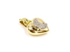 18 Karat and Diamond Moon Heart Pendant