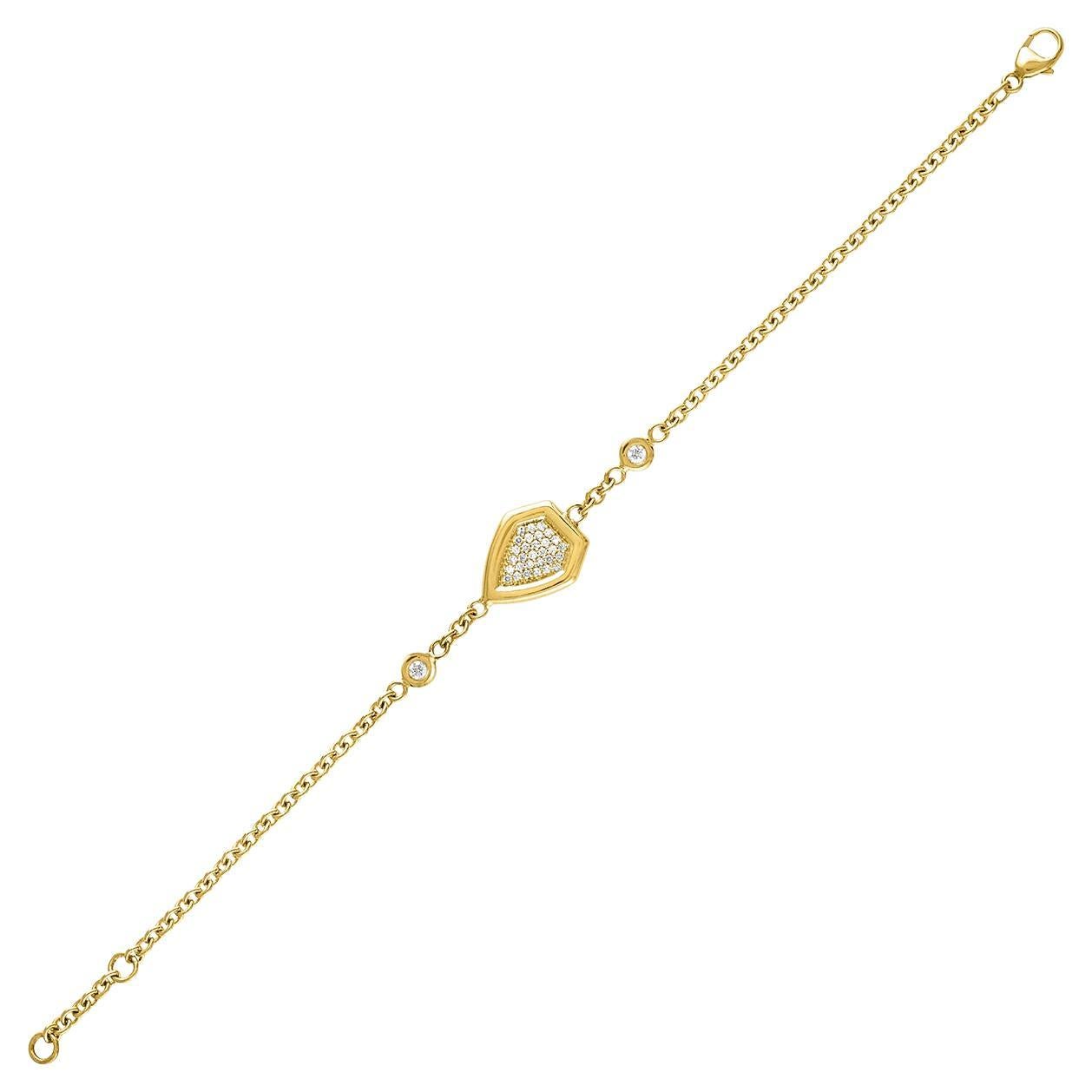 Armband aus 18 Karat und Diamanten mit Pavé-Schilfrohr im Angebot