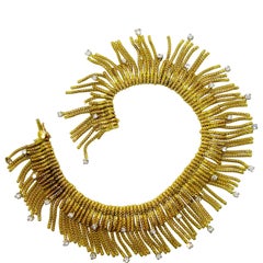 18 Karat and Diamond Retro Bracelet, circa 1950