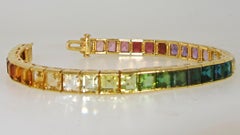 18 Karat and Multicolored Stone Bracelet by Raymond Yard