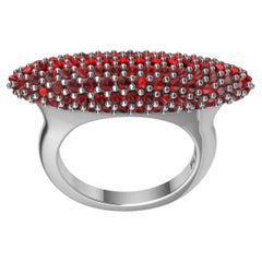 18 Karat und Platin Rubin-Kuppelring, Tiffany-Designer