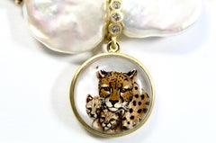 18 Karat and Sapphire Reverse Crystal Pendant