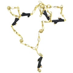 18 Karat Antique Ebony and Diamond Necklace