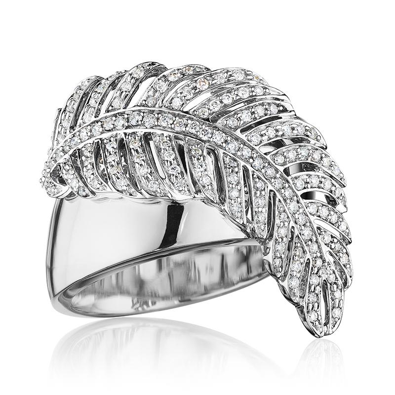 For Sale:  18 Karat Apus White Gold Ring With Vs-Gh Diamonds 2