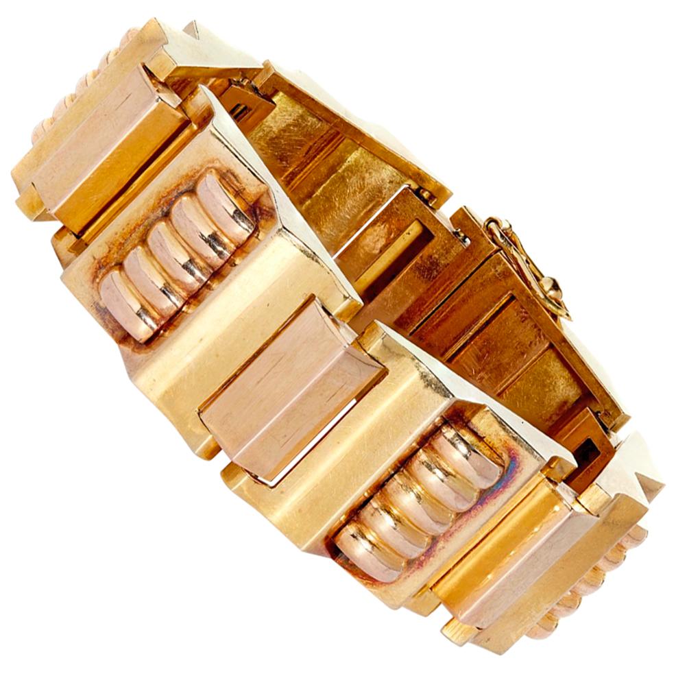 18 Karat Art Deco Bracelet, 1930s For Sale