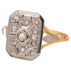 Vintage 18 karat Art Deco ring - natural Rose cut diamond ring - 1920's engagement ring