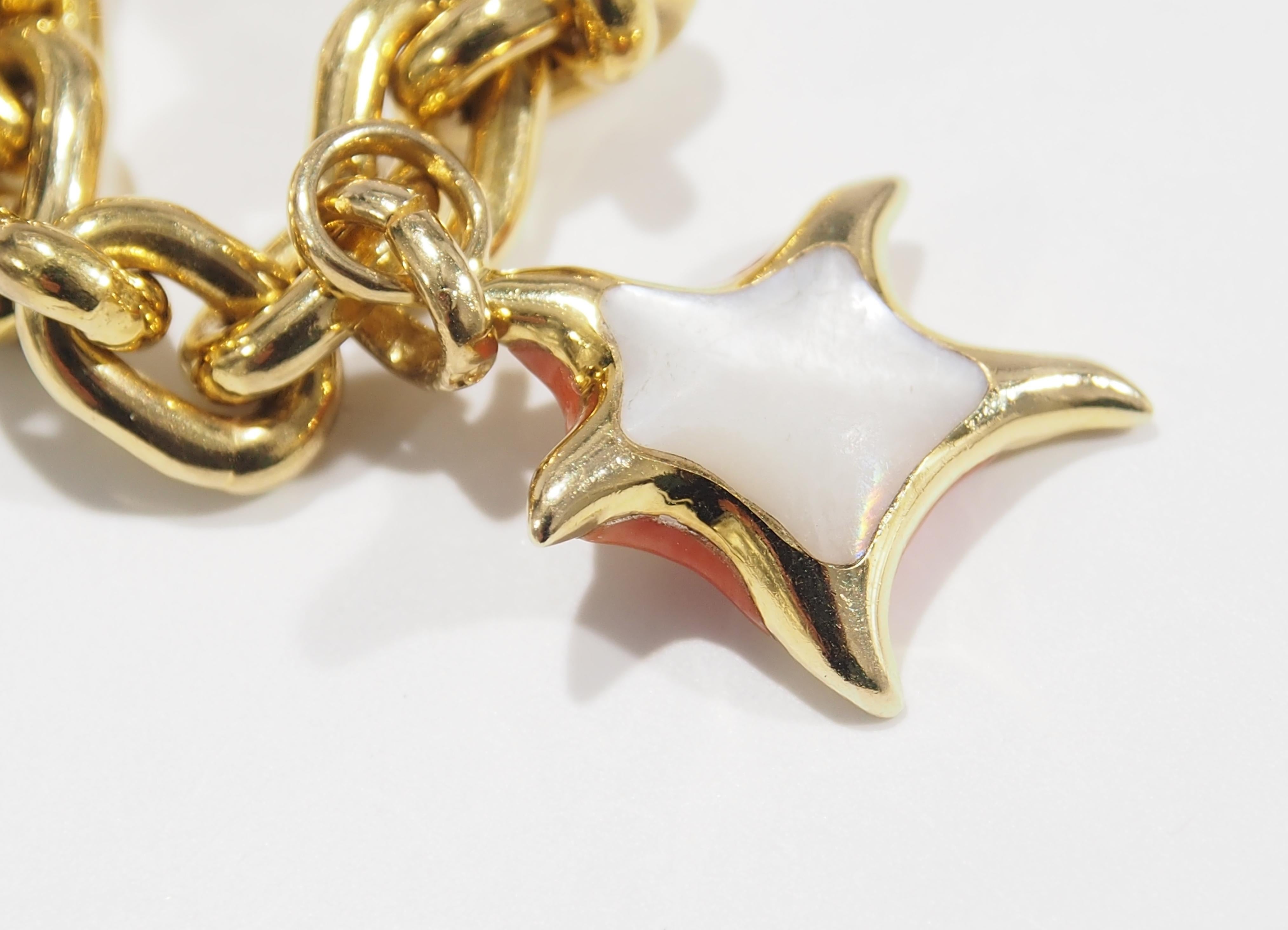 18 Karat Asch Grossbardt Diamond Charm Bracelet Yellow Gold Nautical 2