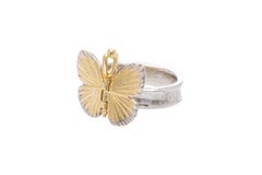 18 Karat Baby Asterope Butterfly Hinge Ring with Crown