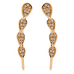 18 Karat Bestow Pink Gold Earring with Vs Gh Diamonds