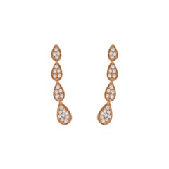 18 Karat Bestow Pink Gold Earring with Vs Gh Diamonds