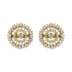 18 Karat Bestow Yellow Gold Earring with Vs-Gh Diamonds