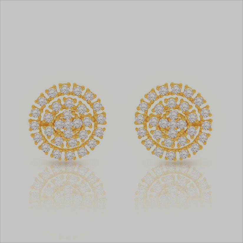18 Karat Bestow Gelbgold Ohrring mit Vs Gh Diamanten (Zeitgenössisch) im Angebot