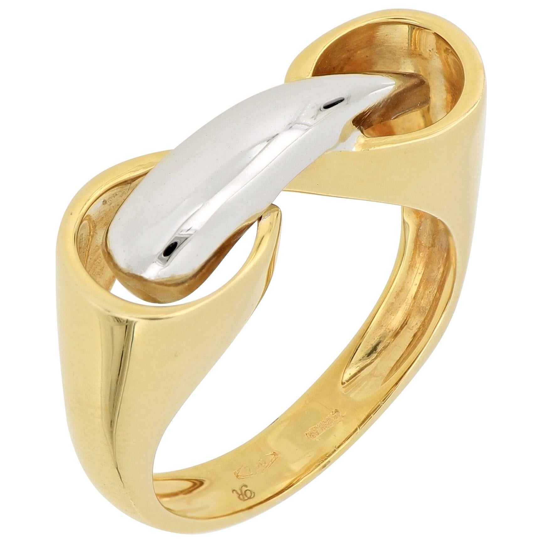18 Karat Bicolor Gold Ring