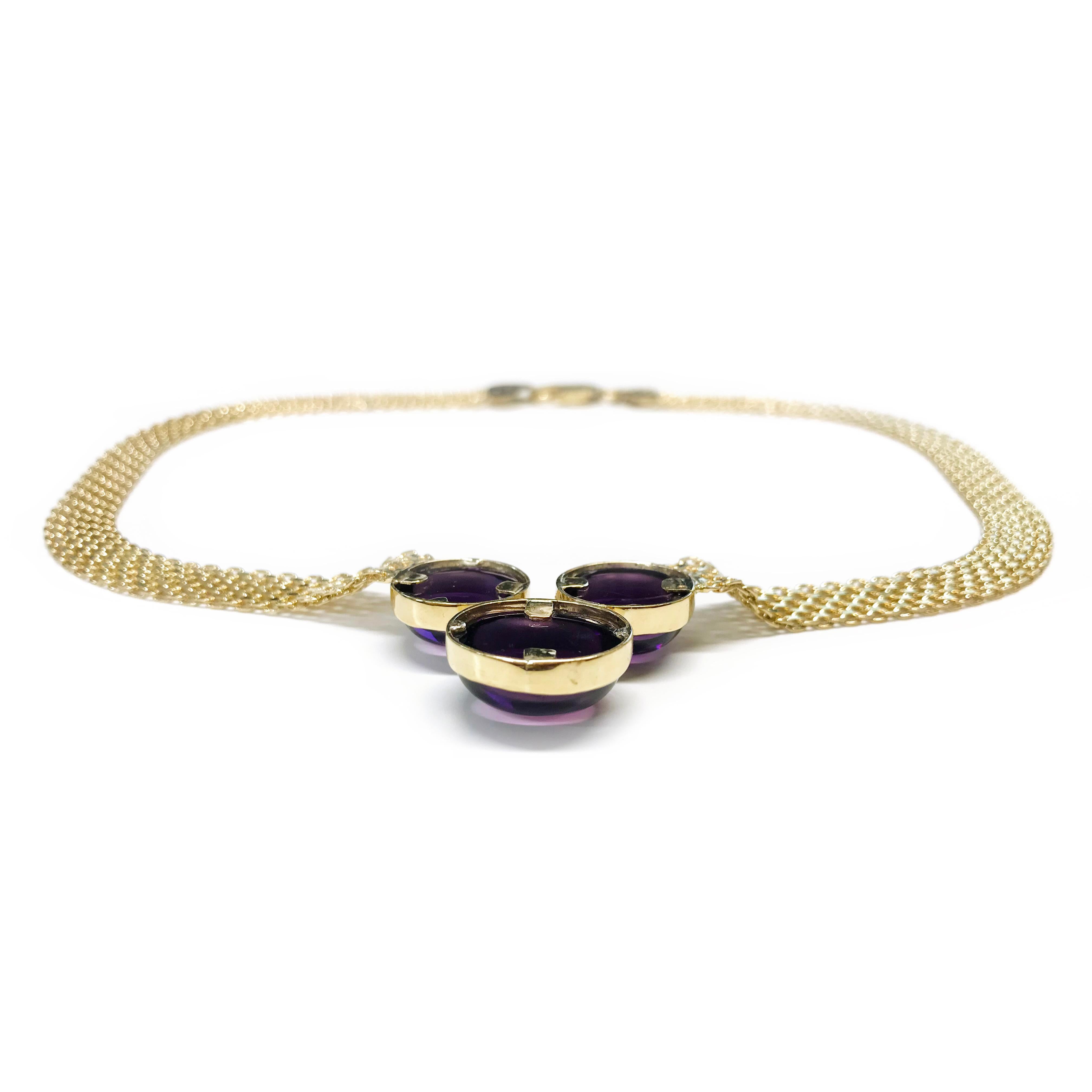 Yellow Gold Bismark Amethyst Necklace In Good Condition For Sale In Palm Desert, CA