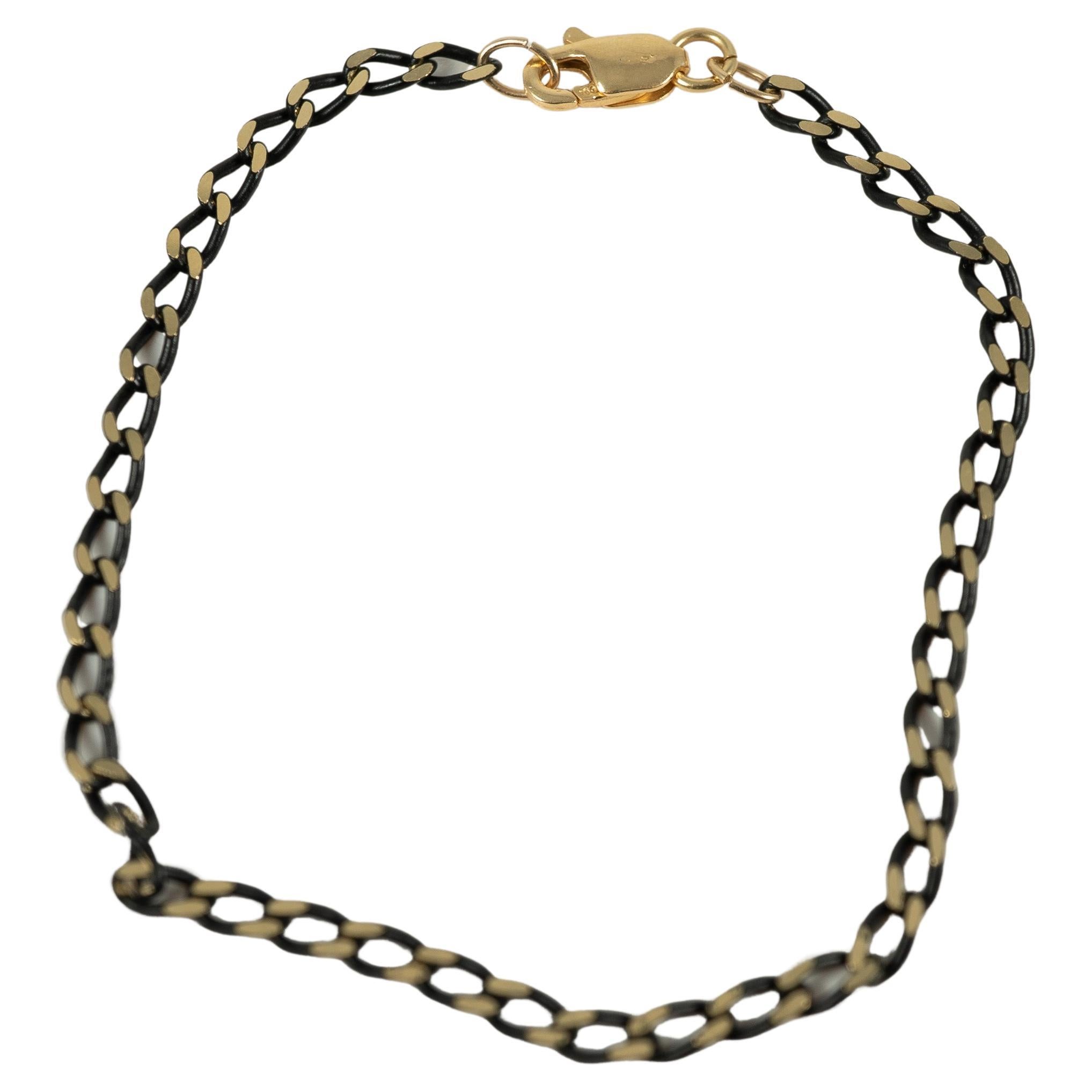 18 Karat Black and Yellow Gold Bracelet For Sale