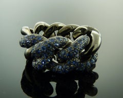 18 Karat Black Gold Sapphire Ring by Pomellato