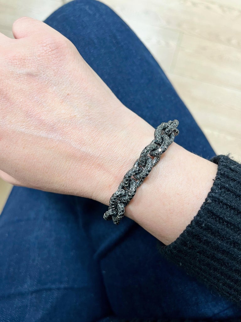 CLICK TRENZA BLACK RHODIUM BRACELET IN BROWN