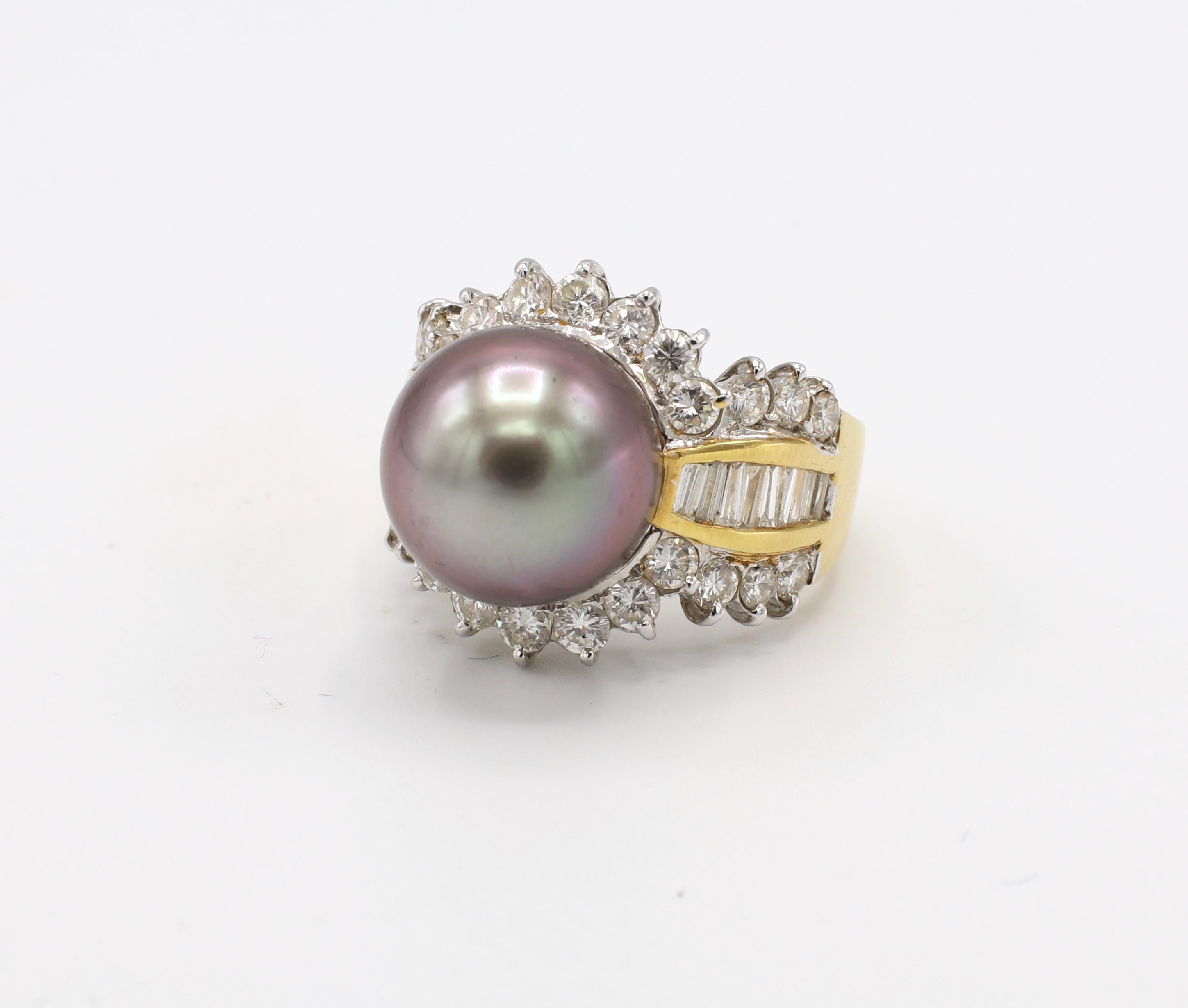 vintage black pearl ring