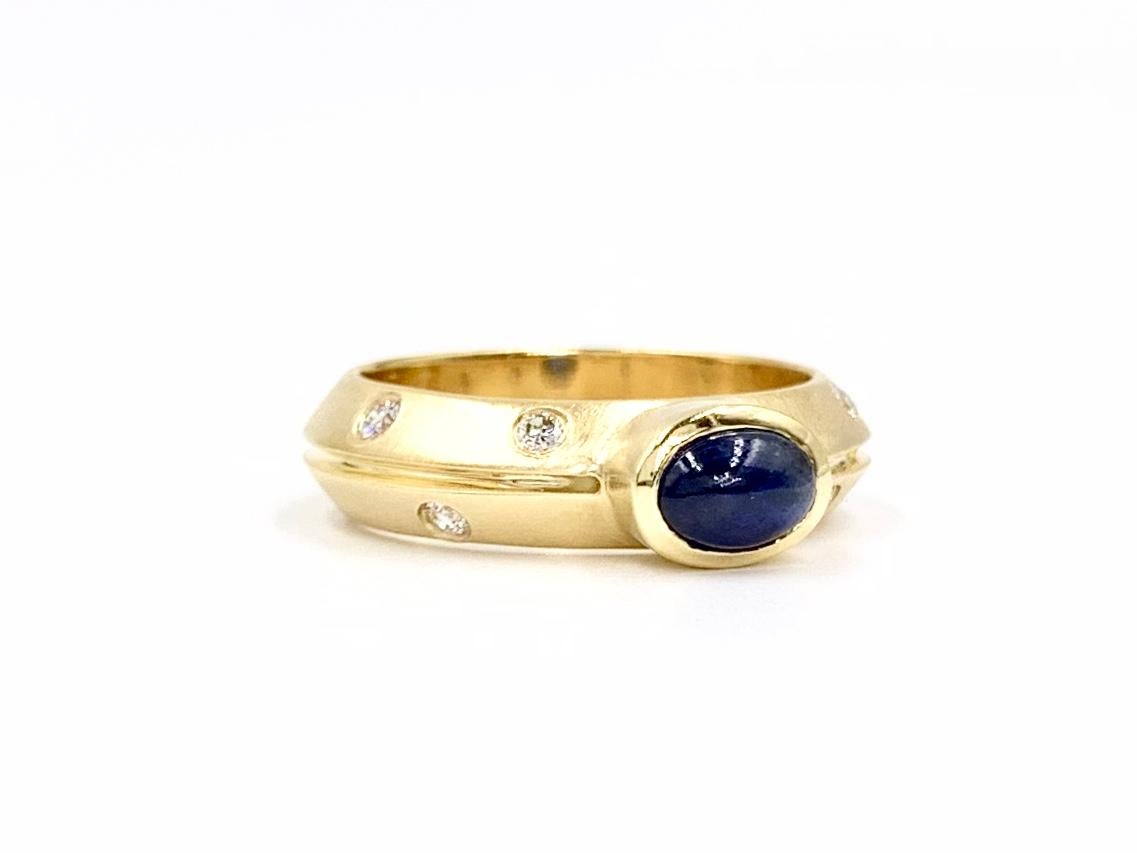18 Karat Blue Sapphire and Diamond Ring 1