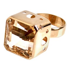  18 karat  Bold Gold & Citrine Ring 1970