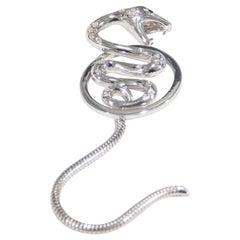 18 Karat Boucheron Diamond Snake Pendant White Gold