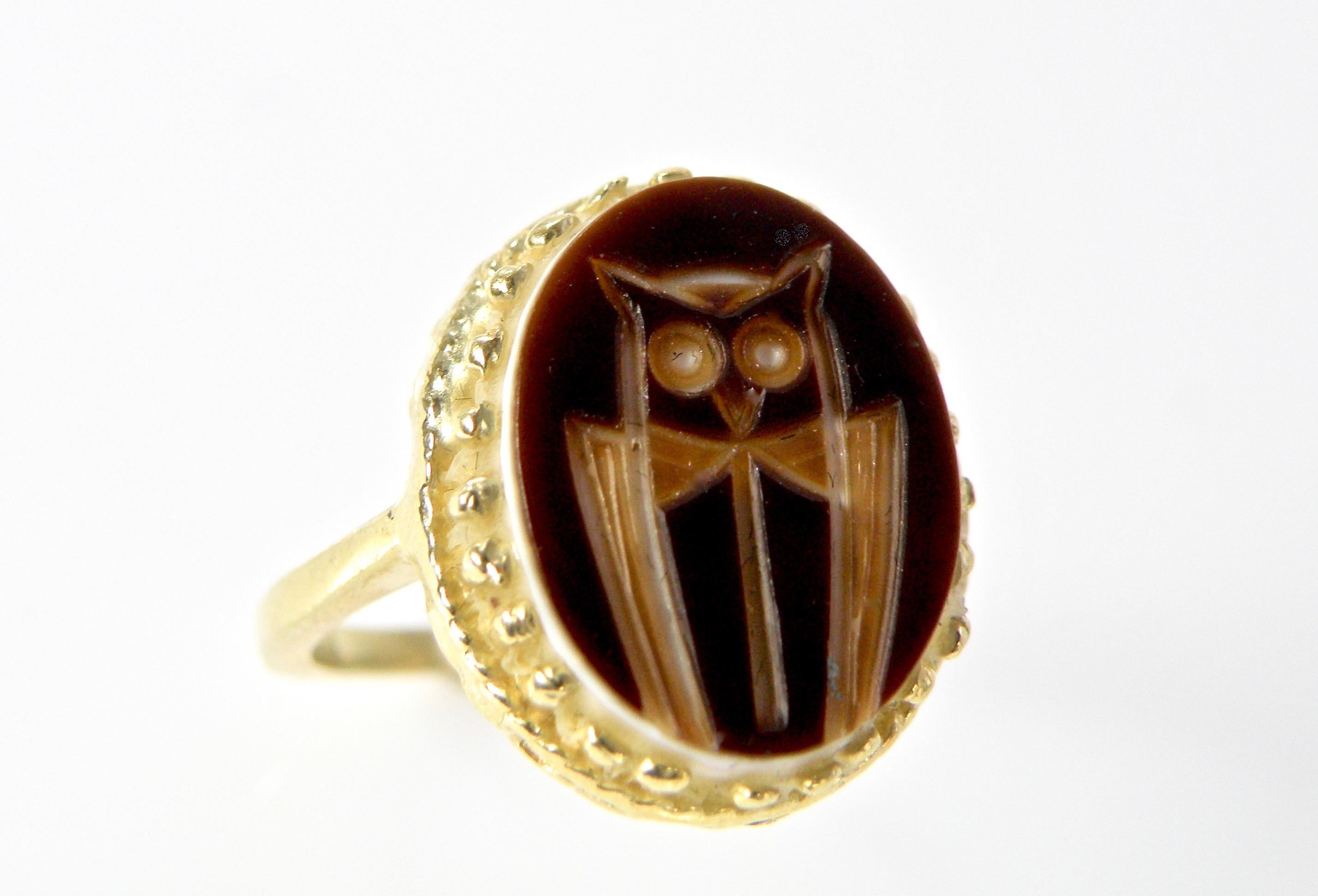 brown agate ring