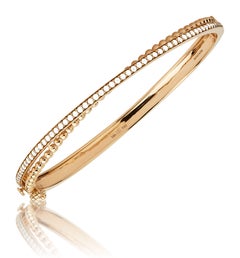 18 Karat Bubbles Pink Gold Bracelet/Bangle with Vs Gh Diamonds