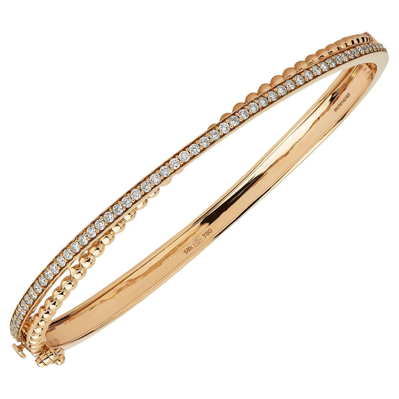 18 Karat Bubbles Pink Gold Bracelet/Bangle with Vs Gh Diamonds
