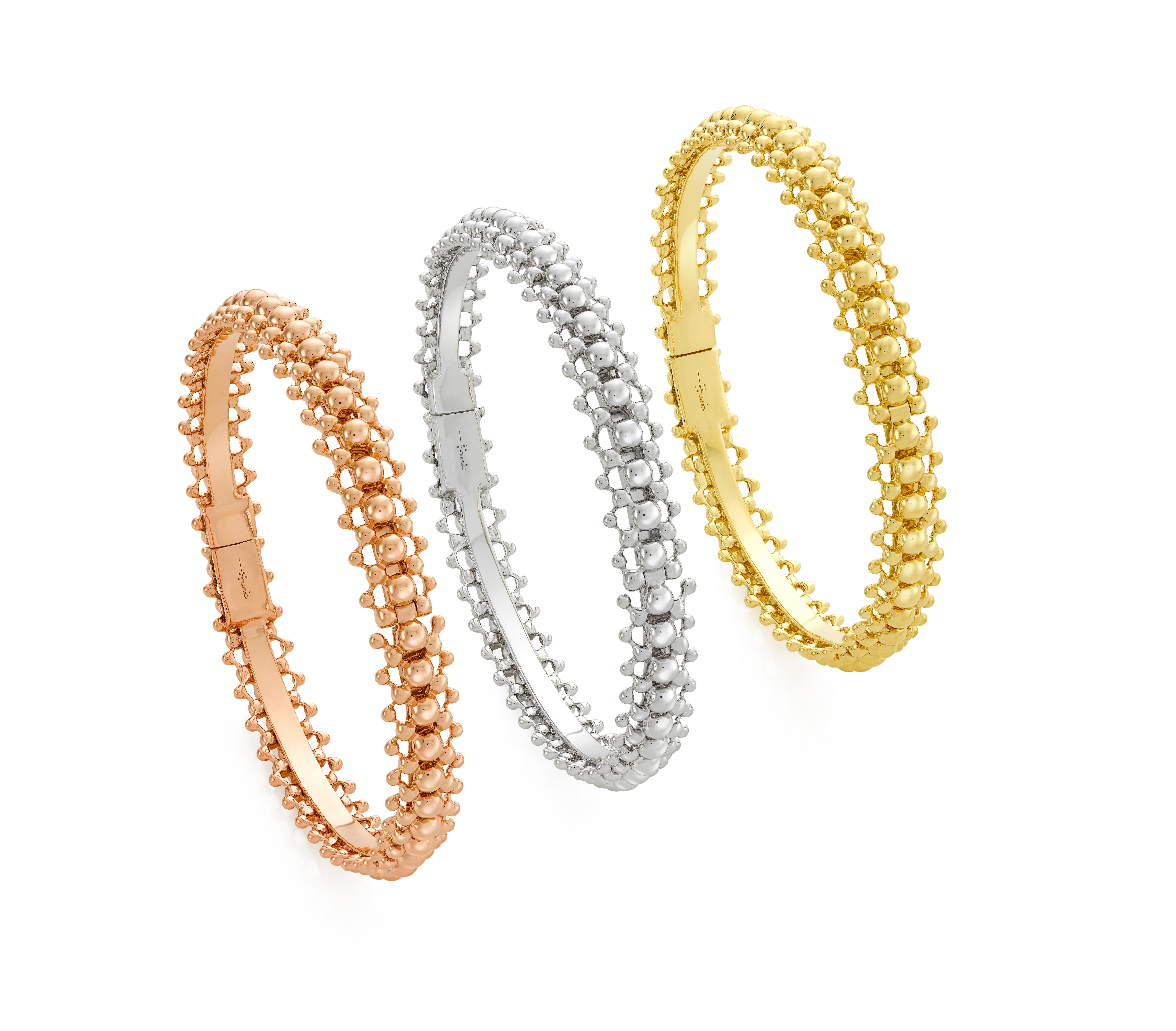 Inspired by all things effervescent, the Bubbles collection features 18k gold and diamond pieces that speak to versatility. The range of bangles, hoop earrings and rings can be mixed and matched, stacked and worn all day, every day