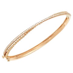 18 Karat Bubbles Yellow Gold Bracelet/Bangle with Vs Gh Diamonds