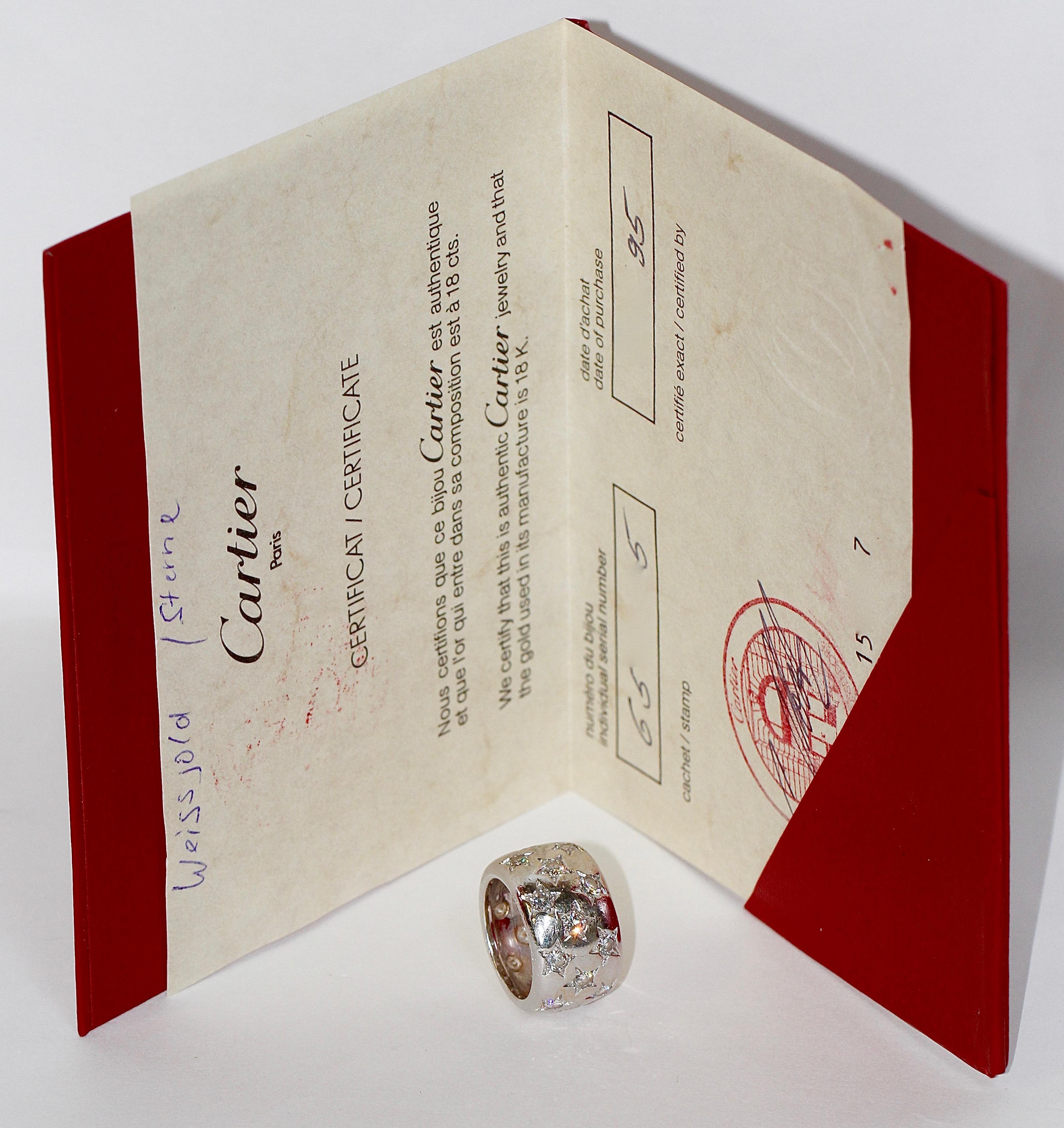18 Karat Cartier Gold Dome Ring, Set with 24 Diamonds, with Cartier Certificate In Good Condition In Berlin, DE