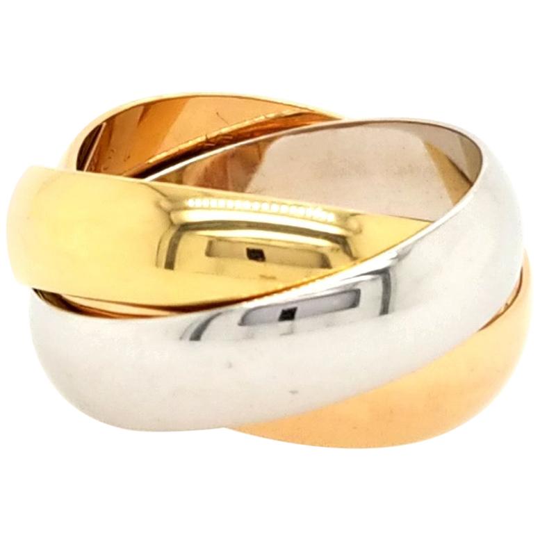 18 Karat Cartier Trinity Ring Weißgold:: Roségold und Gelbgold