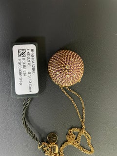 18 Karat Chameleon Pink Gold Necklace With Vs-Gh Diamonds And Pink Sapphire