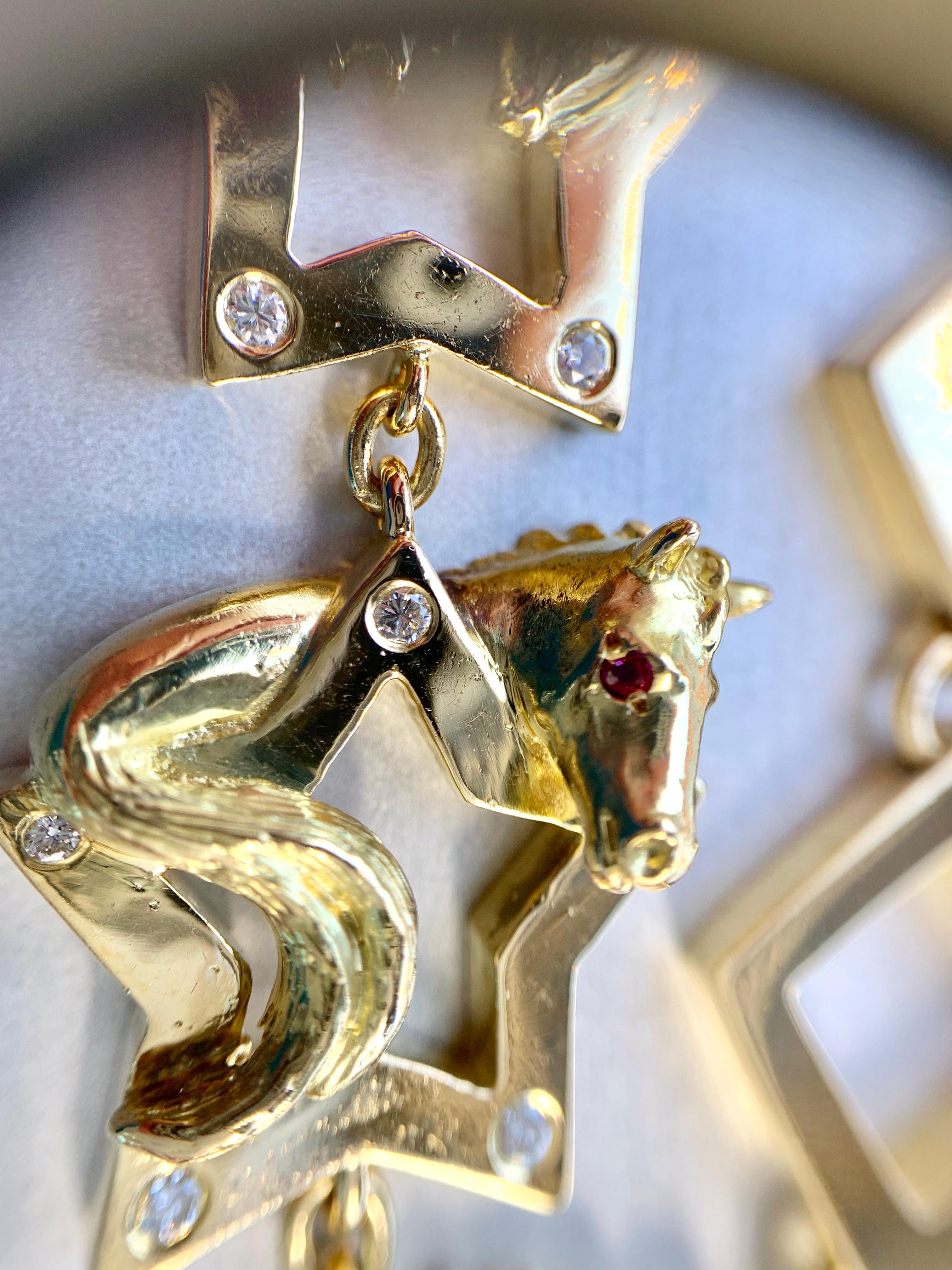 18 Karat Charles Turi Animal Star Necklace with Diamonds and Gemstones 4