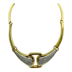 18 Karat Choker 6.00 Carat Diamond Pave Necklace