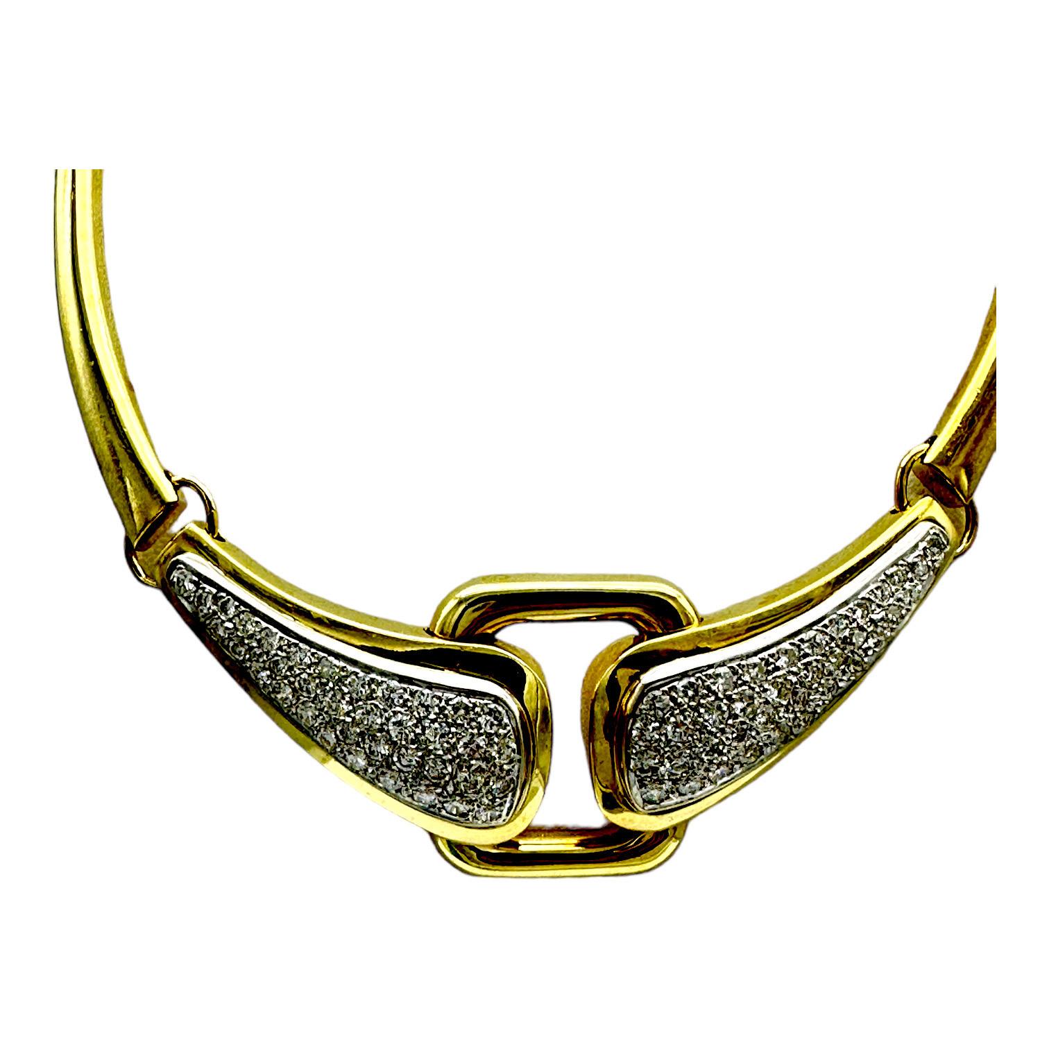 18 Karat Choker 6,00 Karat Diamant-Pavé-Halskette  (Art déco) im Angebot