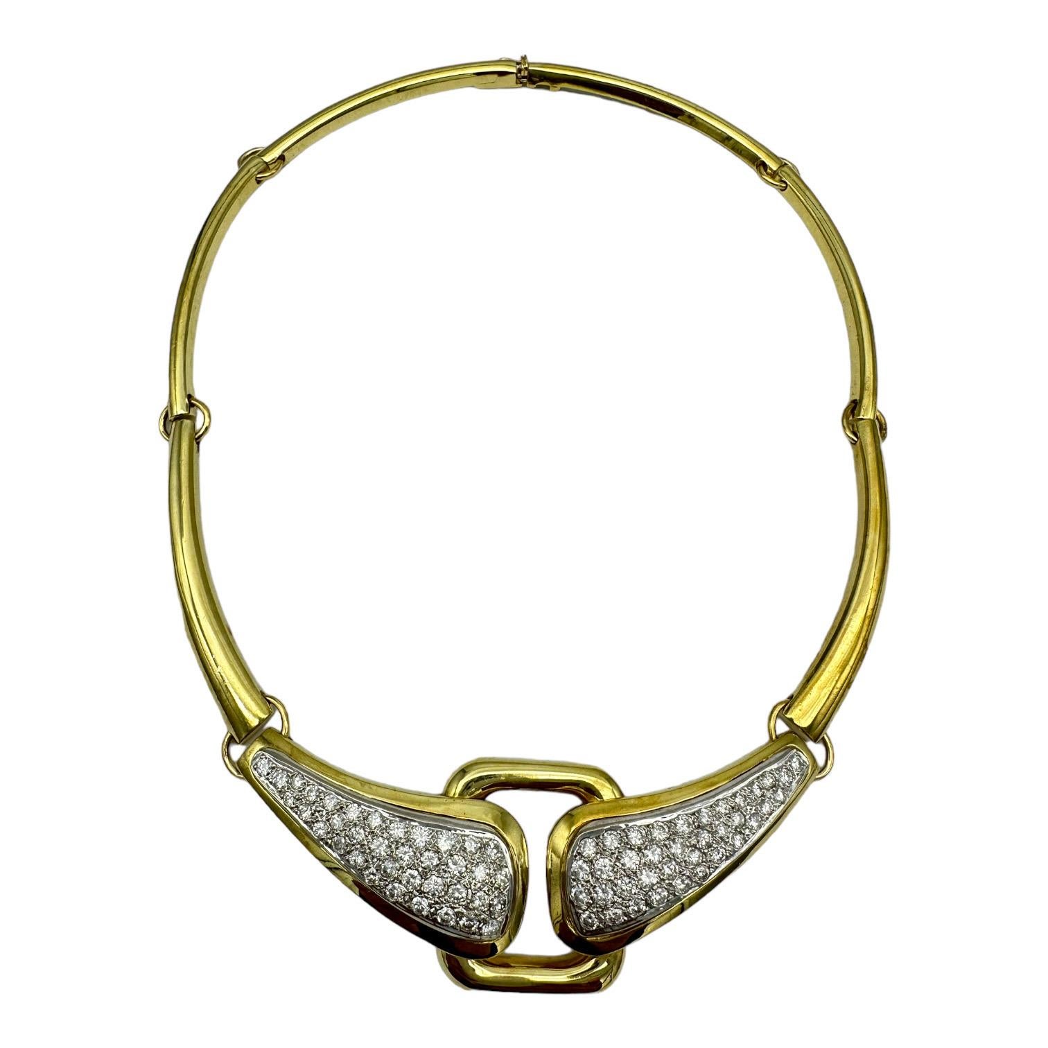 18 Karat Choker 6,00 Karat Diamant-Pavé-Halskette  im Zustand „Hervorragend“ im Angebot in Laguna Hills, CA