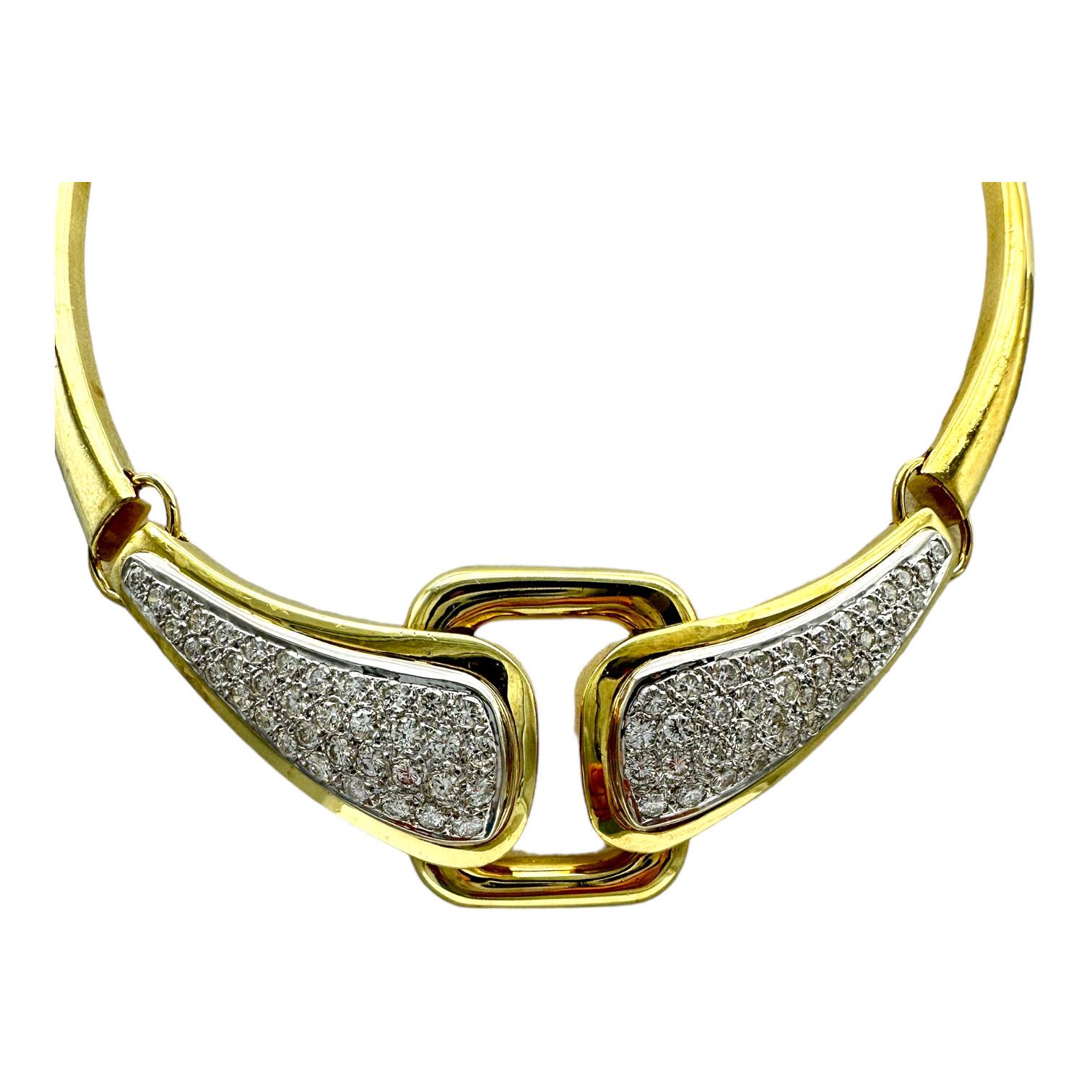 18 Karat Choker 6,00 Karat Diamant-Pavé-Halskette  im Angebot 1