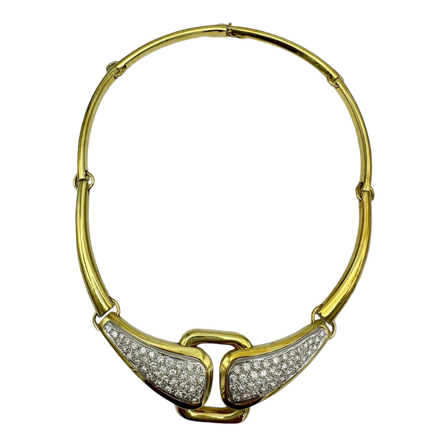 18 Karat Choker 6,00 Karat Diamant-Pavé-Halskette  im Angebot 2