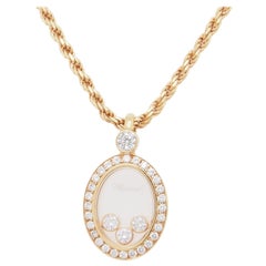 18 Karat Chopard Happy Diamond Pendant Yellow Gold 0.38 Carat