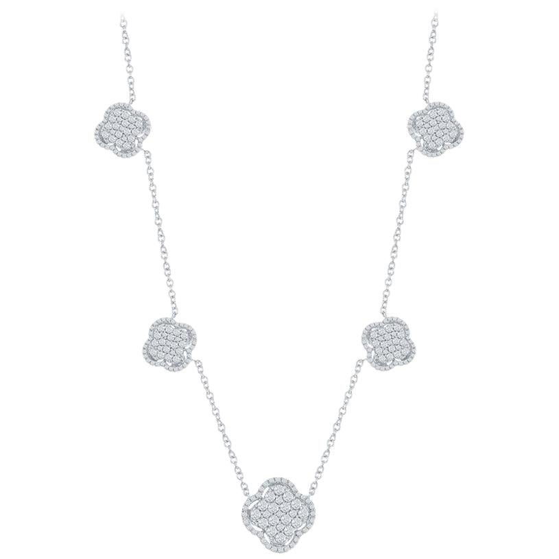 18 Karat Clover Diamond Necklace